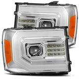 AlphaRex 07-13 GMC Sierra 1500 (No Clsc) LUXX-Series LED Proj HL Chrome w/Actv Lgt & Seq.Sig / DRL - 880096
