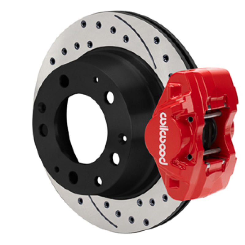 Wilwood 69-83 Porsche 911 D31 11.42in. Rear Brake Kit w/ Flex Lines - Drilled Rotors (Red) - 140-17655-DR
