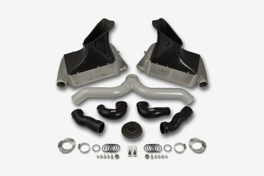 do88 07-09 Porsche 911 Turbo/GT2 (997.1) BigPack Intercooler Kit w/Silver Pipe - BIG-140SI