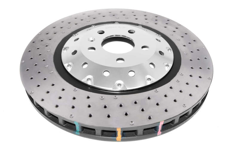 DBA 06-17 Audi RS3 8V Sedan 5000 Fully Assembled 2-Pc Clear Anodized Hat T3 Drilled/Dimpled Rotor - DBA53004SLVXD