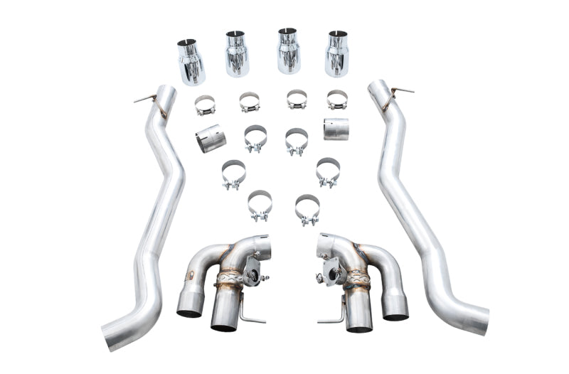 AWE Tuning 18-19 BMW M5 (F90) 4.4T AWD SwitchPath Axle-Back Exhaust - Chrome Silver Tips - 3025-42061