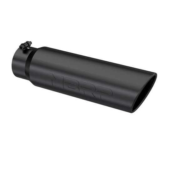 MBRP Universal 5in OD Angled Rolled End 4in Inlet 18in Length Black Finish Exhaust Tip - T5124BLK