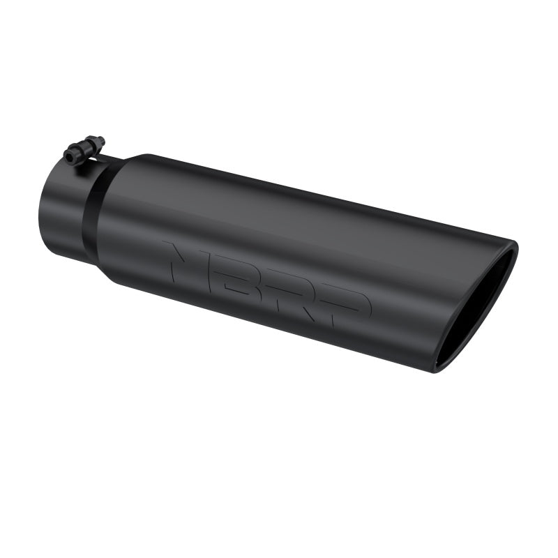 MBRP Universal 5in OD Angled Rolled End 4in Inlet 18in Length Black Finish Exhaust Tip - T5124BLK