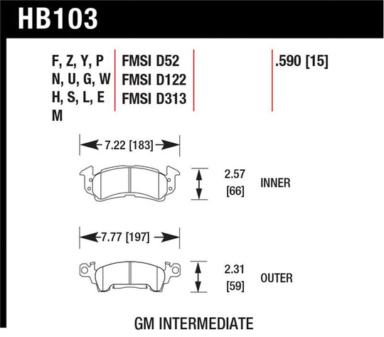 Hawk Performance Ceramic Street Brake Pads - HB103Z.590