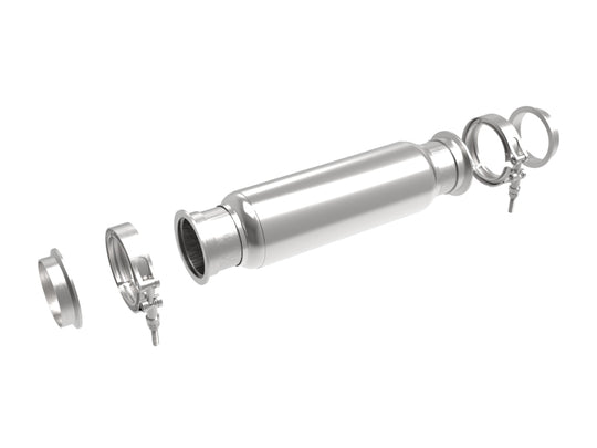 aFe MACH Force-Xp Resonator 3 IN Inlet/Outlet x 4 IN Dia. x 12 IN Body x 16 IN Overall Length - 49M10006