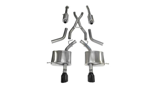 Corsa 2011-2024 Dodge Durango 5.7L V8 Black Sport Dual Rear Cat-Back Exhaust - 14459BLK