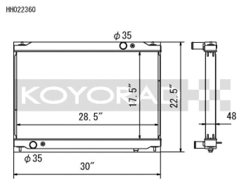 Koyo 09-13 Nissan GT-R 3.8L (AT) Radiator - HH022360