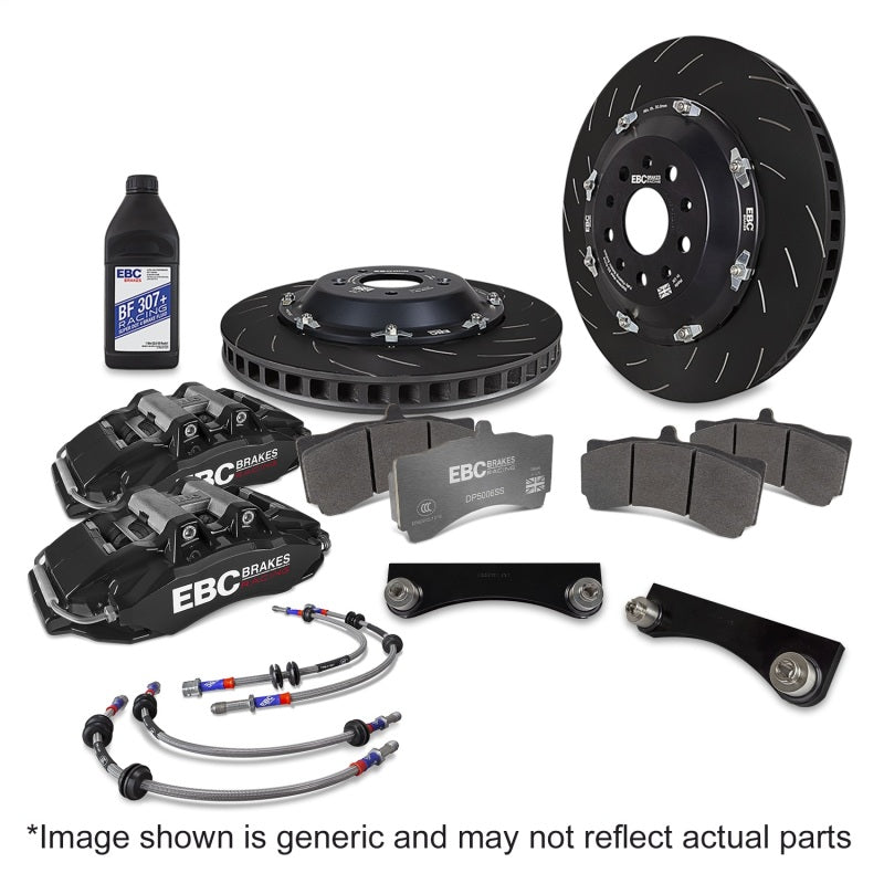 EBC Racing 07-13 BMW M3 (E90/E92/E82) Black Apollo-6 Calipers 380mm Rotors Front Big Brake Kit - BBK050BLK-1