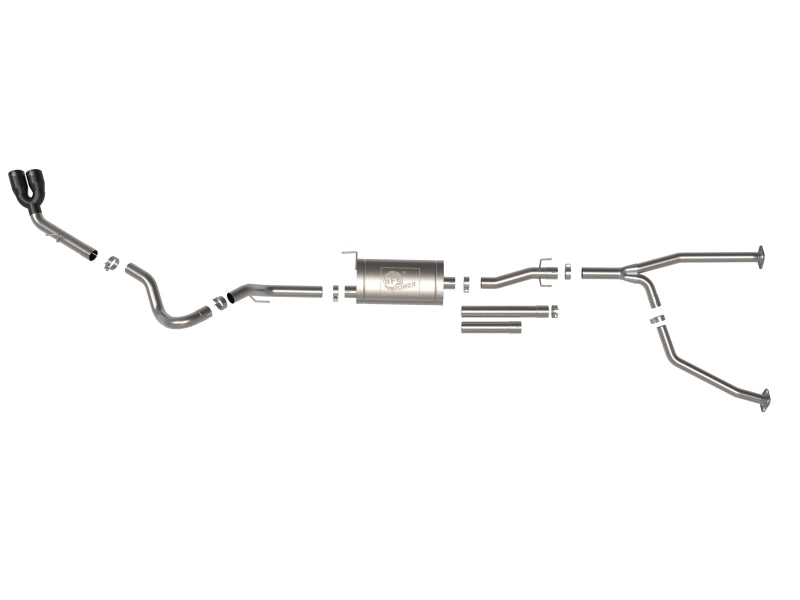 aFe 2022 Toyota Tundra V6-3.5L (tt) Vulcan Series 2.5in to 3in 304 SS Cat-Back Exhaust w/ Black Tip - 49-36061-B