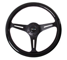 Load image into Gallery viewer, NRG Classic Wood Grain Steering Wheel (350mm) Black Paint Grip w/Black 3-Spoke Center - ST-015BK-BK