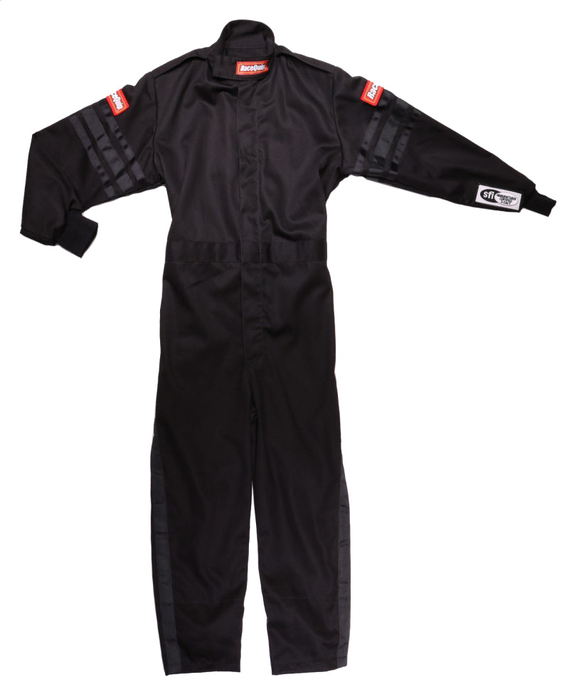 RaceQuip Black Trim SFI-1 JR. Suit - Kids XL - 1959996
