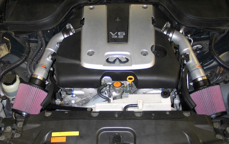 K&N 07-08 G35 Dual Silver Typhoon Short Ram Intakes - 69-7082TS
