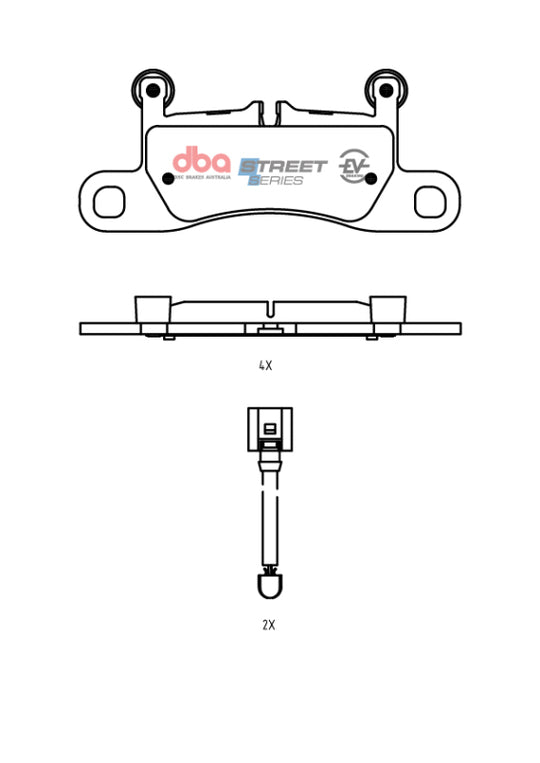 DBA 2011 Porsche Cayenne Street Series Rear Brake Pads - DB2229SSEV