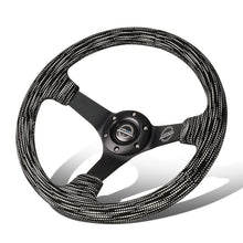 Load image into Gallery viewer, NRG Reinforced Steering Wheel (350mm / 3in. Deep) Microfiber/Black Stitch w/5mm Matte Black Spokes - RST-036MB-SA-H