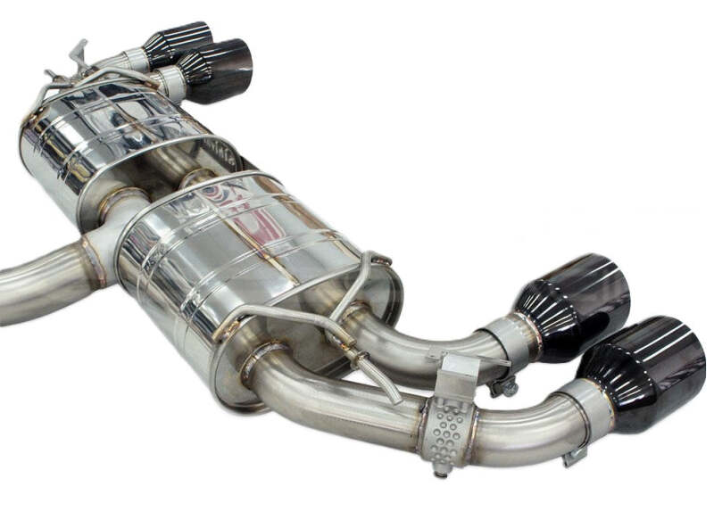 Invidia 2022+ Volkswagen Golf R MK8 76mm R400 Valved Cat Back Exhaust Straight Cut Black Tips - HS22GFR8GV4SB