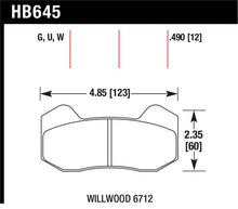 Load image into Gallery viewer, Hawk Wilwood Type 6712 DTC-60 Brake Pads - HB645G.490