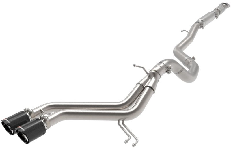aFe Takeda 2-1/2in to 3in SS-304 Cat-Back Exhaust w/ C/F Tips 13-17 Hyundai Veloster L4-1.6L - 49-37018-C