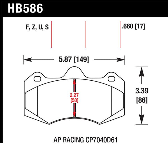 Hawk AP Racing CP7040 DTC-70 Race Brake Pads - HB586U.660