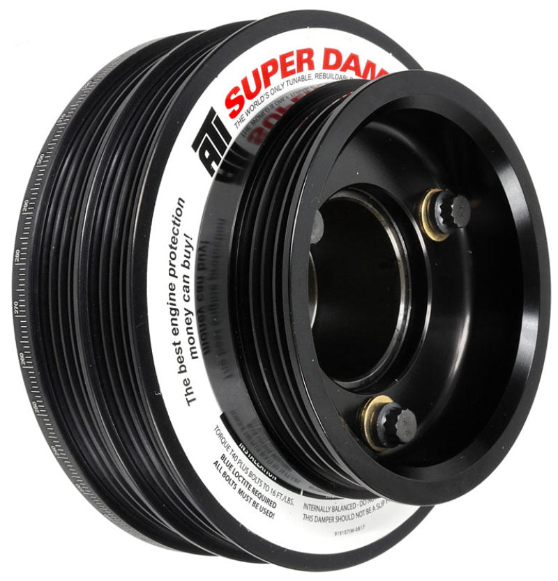 ATI Damper - 5.67in - Alum - (2) 4 Grv - Nissan RB26 - R32 Only - 1Pc - w/Power Steering Pulley - ATI918599