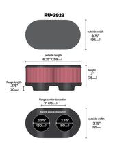 Load image into Gallery viewer, K&amp;N Filter Universal Filter 2 3/4 inch Dual Flange GSXR Oval (2/Box) - RU-2922