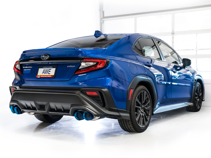 AWE Tuning 22-26 Subaru WRX Touring Edition Exhaust - Vapor Blue Tips - 3015-49979
