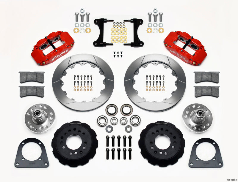 Wilwood Narrow Superlite 6R Front Hub Kit 12.88in Red TCI-IFS 71-78 (Pinto Based) - 140-13224-R