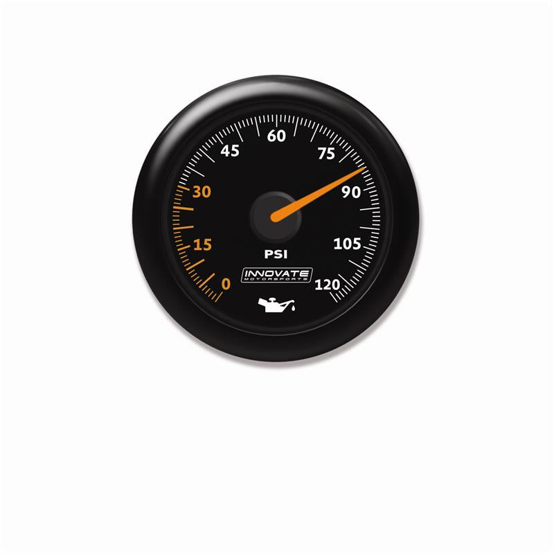 Innovate MTX Analog Oil Pressure Gauge 0-120psi - Black Dial - 3859