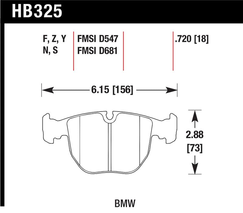 Hawk HPS Street Brake Pads - HB325F.720