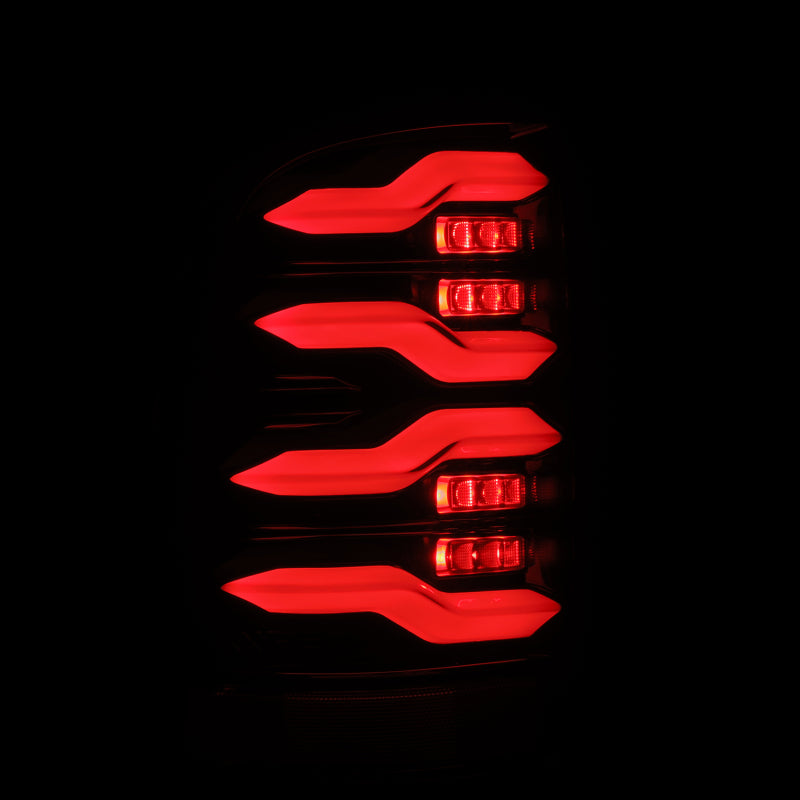 AlphaRex 09-18 Dodge Ram Luxx-Series LED Tail Lights Alpha-Black w/ Activation Light & Seq. Signal - 640003