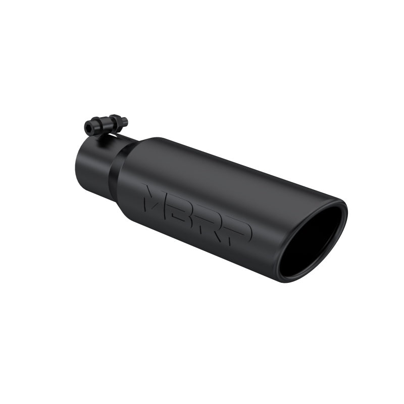 MBRP Universal Tip 3in O.D. Angled Rolled End 2 inlet 12 length - Black Finish - T5113BLK