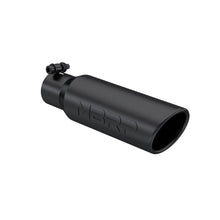 Load image into Gallery viewer, MBRP Universal Tip 3in O.D. Angled Rolled End 2 inlet 12 length - Black Finish - T5113BLK