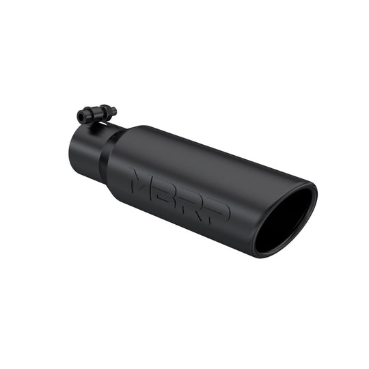 MBRP Universal Tip 3in O.D. Angled Rolled End 2 inlet 12 length - Black Finish - T5113BLK