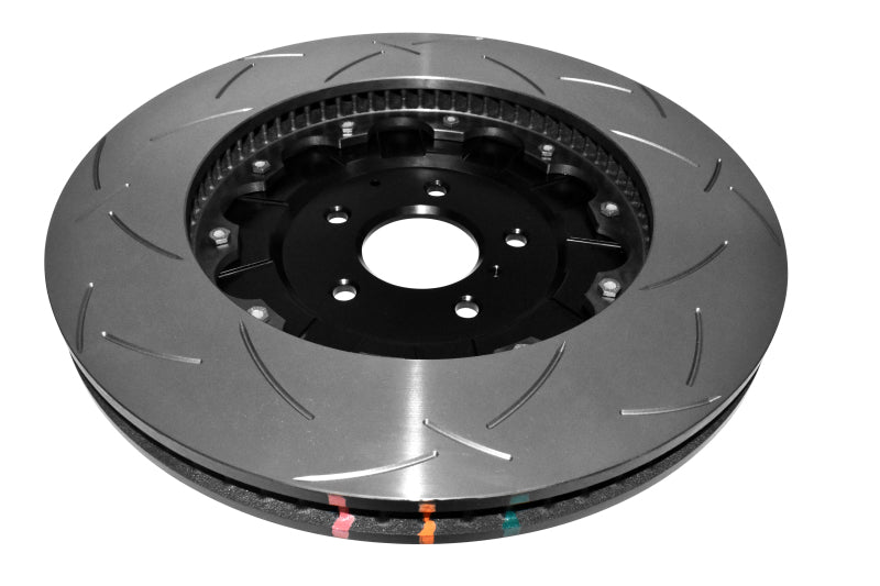 DBA T3 5000 Slotted Series w/ Black Hat Front Right 2012 Nissan GTR R35 - DBA52379BLKRS