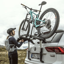Load image into Gallery viewer, Thule OutWay Platform-Style Trunk Mount Bike Rack w/Raised Platform (Up to 2 Bikes) - Silver/Black - 993005