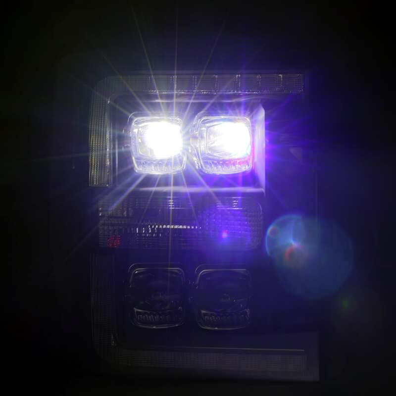 AlphaRex 11-16 Ford F-350 SD NOVA LED Proj Headlights Plank Style Alpha Blk w/Activ Light/Seq Signal - 880147