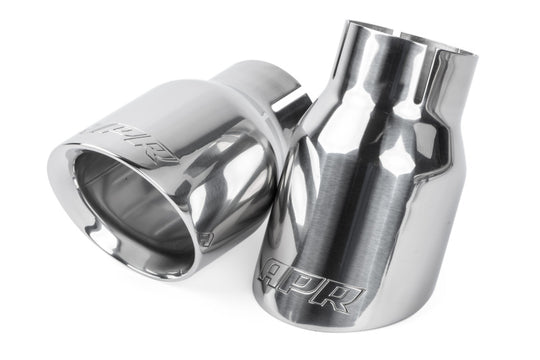 APR Double-Walled 3.5in Slash-Cut Tips - Polished Silver - Set of 2 - TPK0006