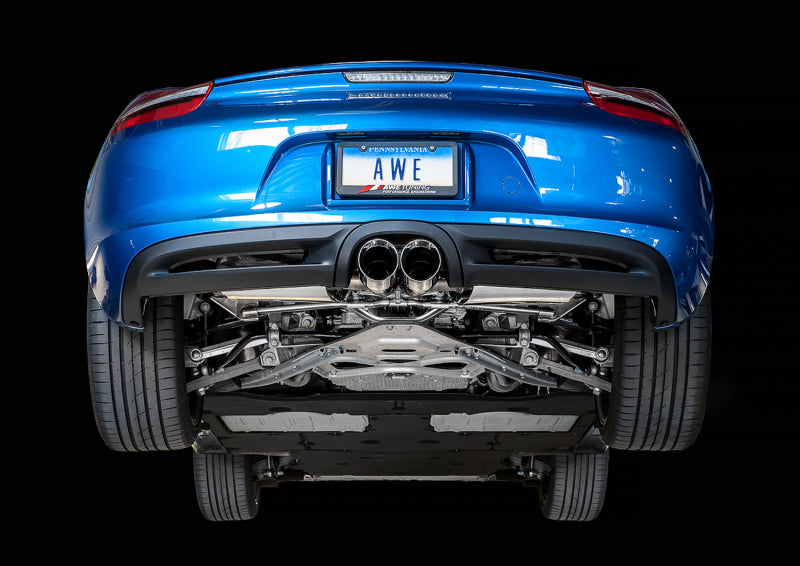AWE Tuning Porsche 981 Performance Exhaust System - w/Chrome Silver Tips - 3010-32020