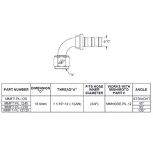 Load image into Gallery viewer, Mishimoto 120-Degree Push Lock Fitting -12AN