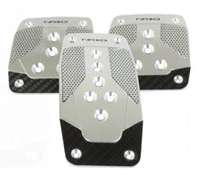 Load image into Gallery viewer, NRG Aluminum Sport Pedal M/T - Silver w/Black Carbon - PDL-400SL