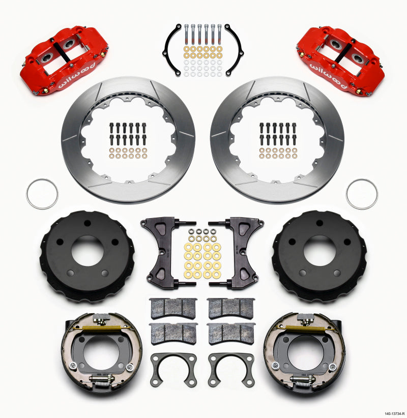 Wilwood Narrow Superlite 4R Rear P-Brk Kit 12.88in Red Big Ford 2.00in Off Bronco 5 x 5.50 - 140-13734-R