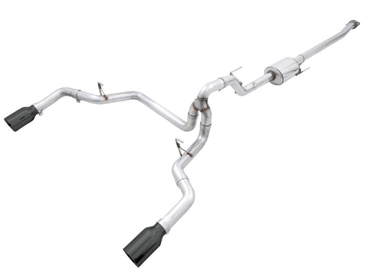 AWE Tuning 0FG 21+ Ford F150 Dual Split Rear Cat-Back Exhaust- 5in Diamond Black Tips - 3015-33119