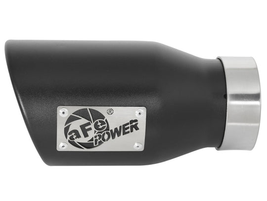 aFe MACH Force-Xp 409 SS Exhaust Tip Black (Left Side) 3in In x 4-1/2in Out x 9in L Clamp-On - 49T30452-B09