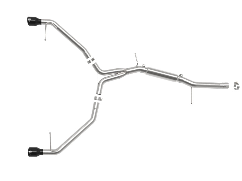 aFe 17-19 Audi A4 (L4-2.0L) MACH Force-Xp Stainless Steel Axle-Back Exhaust System - Black Tip - 49-36419-B