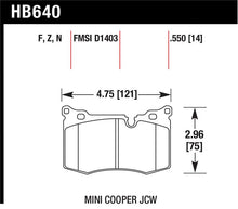 Load image into Gallery viewer, Hawk 09-10 Mini Cooper HP+ Autocross Front Brake Pads - HB640N.550