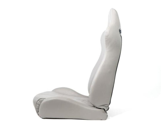 NRG Reclinable Sport Seats (Pair) The Arrow Grey Vinyl w/ Pressed NRG logo w/ Grey Stitch - RSC-810GY L/R