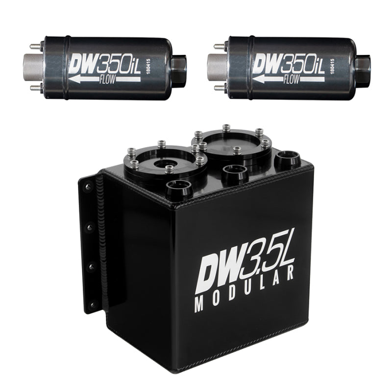 DeatschWerks 3.5L Modular Surge Tank (Incl. 2 DW350iL In-Line Fuel Pump) - 6-352-35ST