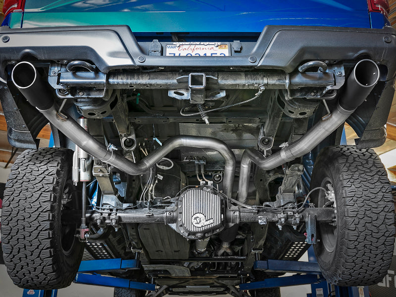 aFe MACH Force-Xp 3in to 3-1/2in 304 SS Cat-Back Exhaust w/Black Tip 17-18 Ford F-150 Raptor V6 3.5L - 49-33094-B