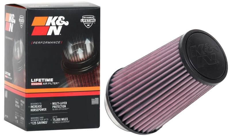 K&N Universal Tapered Filter 3.5in Flange ID x 5.5in Base OD x 4in Top OD x 8in Height - RU-1045