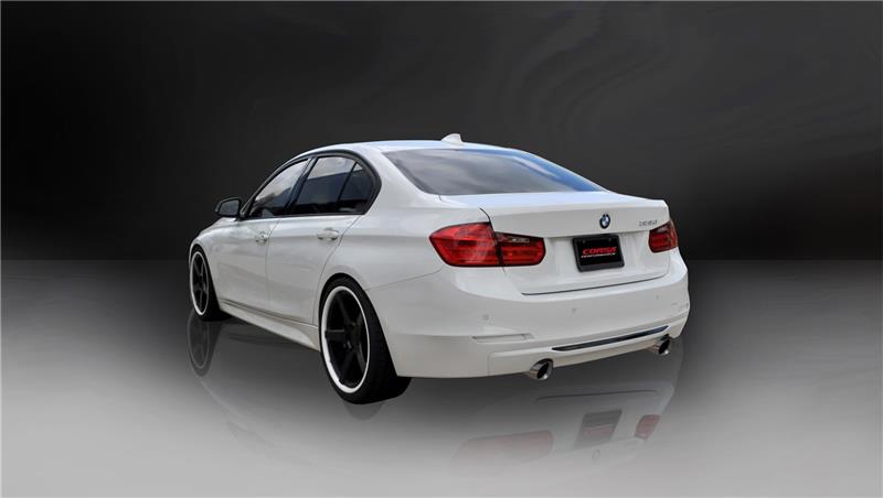 Corsa 12-14 BMW 335i Sedan AWD F30 3in Polished Touring Dual Rear Single 3.5in Tip Cat-Back - 14938