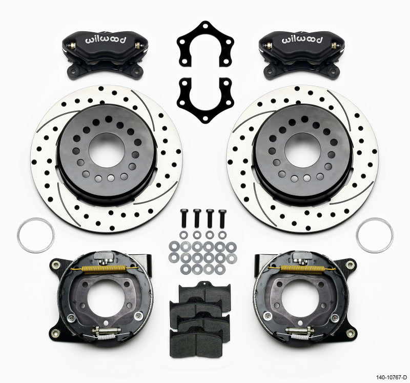 Wilwood Forged Dynalite P/S Park Brake Kit Drilled Mopar/Dana 2.50in Off w/Snap Ring Bearing - 140-10767-D